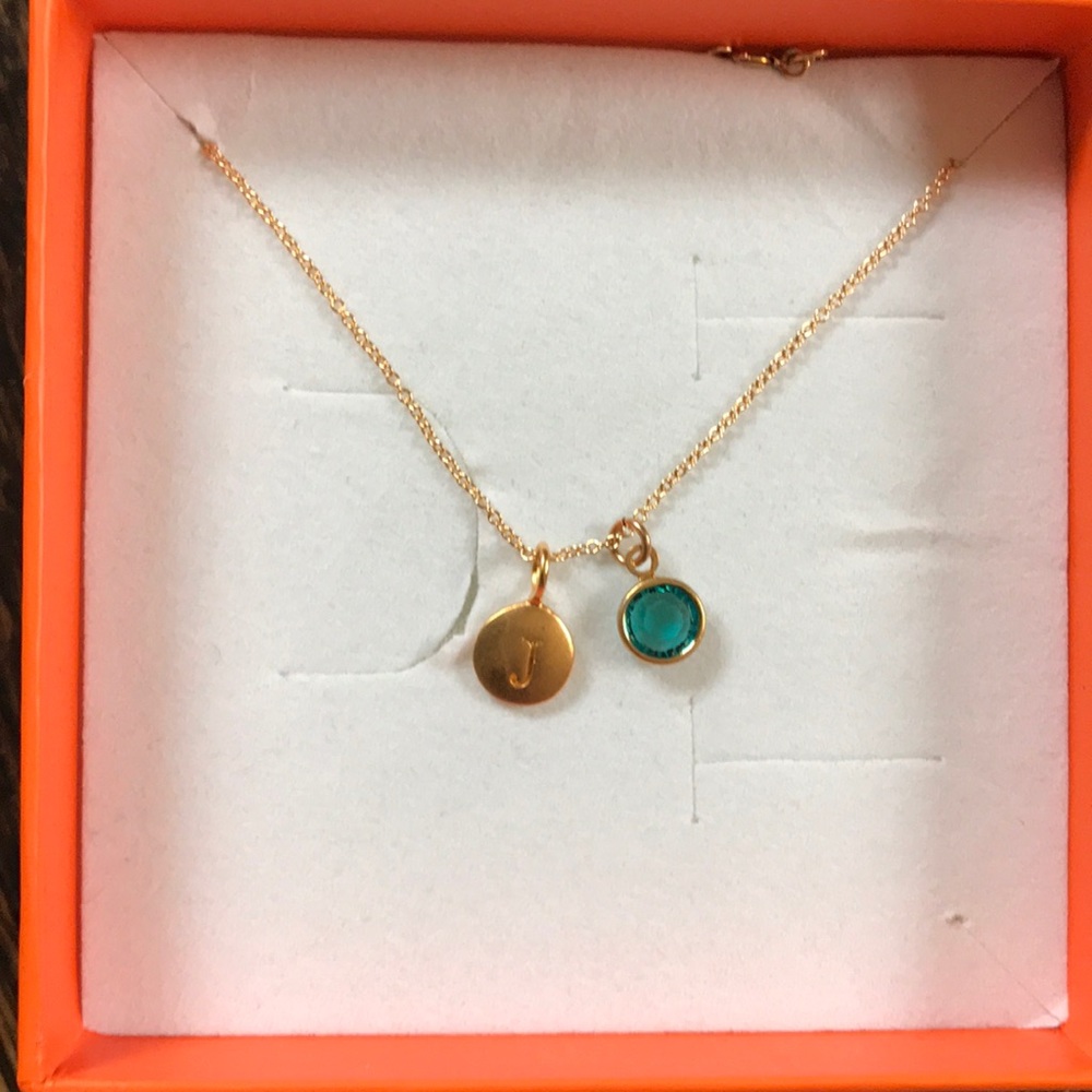 Gold “J” initial pendant necklace